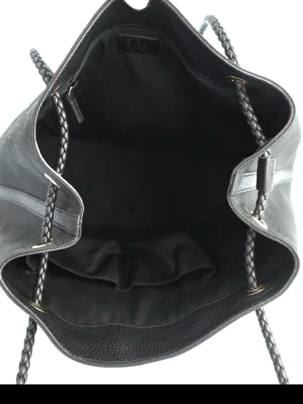 Gucci Gifford Black GG Canvas Tote Bag with Braided Shoulder Straps - Picture 3 of 5